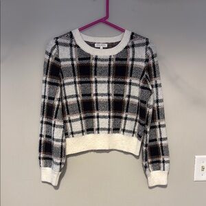 Ultra Flirt Black and White Crew Neck Sweater